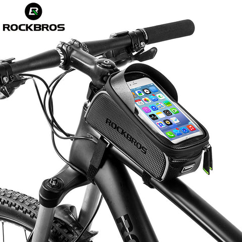 Soporte de celular con bolsa central para ciclismo
